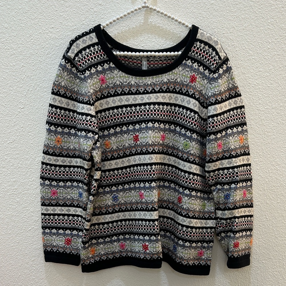 Vintage 90s Hanna Anderson Floral Sweater Size Large